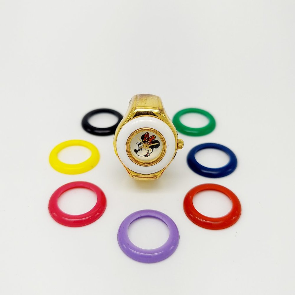 Disney Time Works Minnie Ring Watch Set 8 interchangeable disks (comes with box